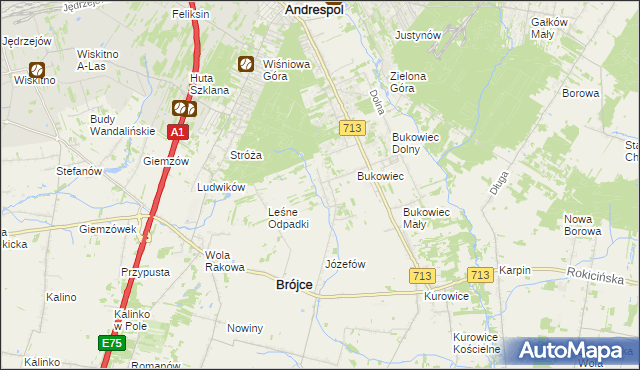 mapa Wygoda gmina Brójce, Wygoda gmina Brójce na mapie Targeo