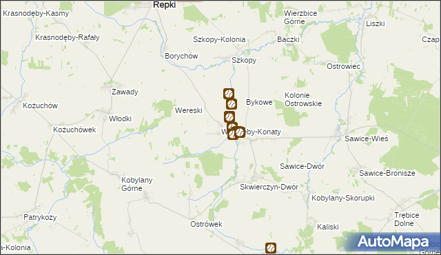 mapa Wyrozęby-Konaty, Wyrozęby-Konaty na mapie Targeo