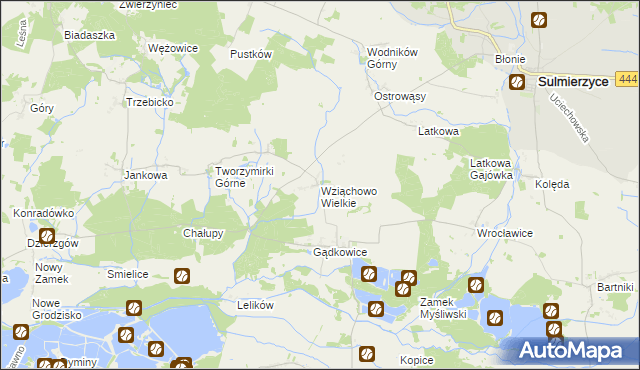 mapa Wziąchowo Wielkie, Wziąchowo Wielkie na mapie Targeo