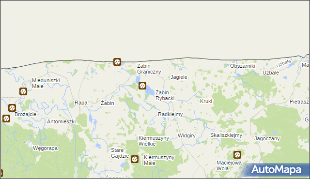 mapa Żabin Rybacki, Żabin Rybacki na mapie Targeo