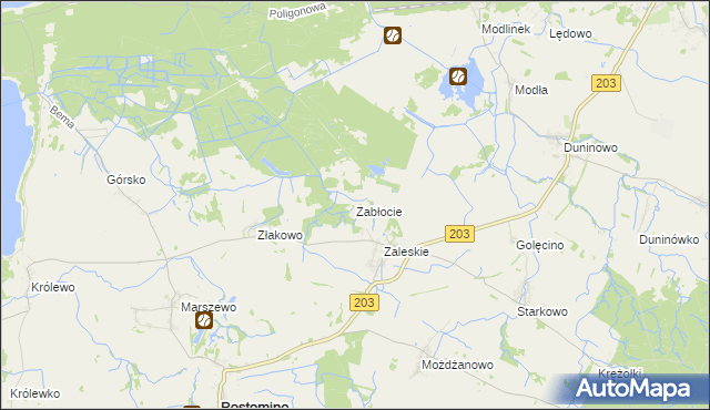 mapa Zabłocie gmina Ustka, Zabłocie gmina Ustka na mapie Targeo