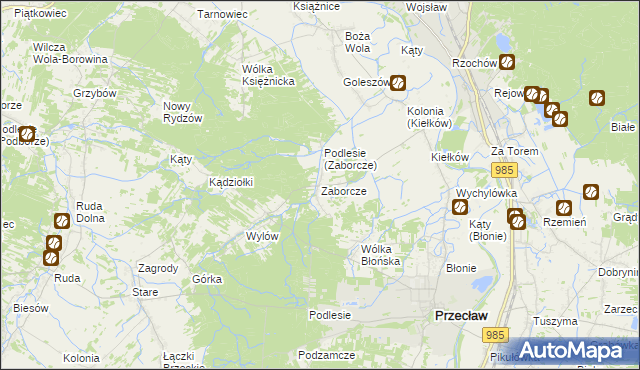 mapa Zaborcze, Zaborcze na mapie Targeo