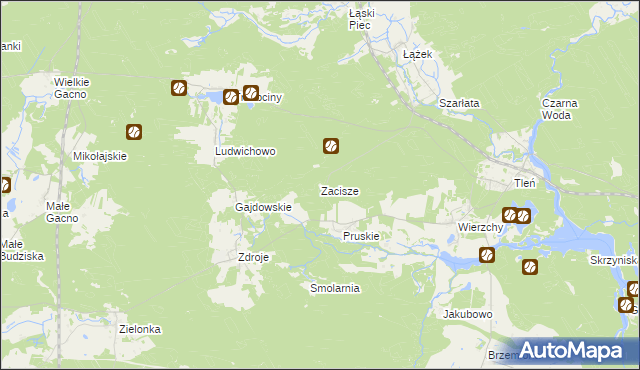 mapa Zacisze gmina Osie, Zacisze gmina Osie na mapie Targeo