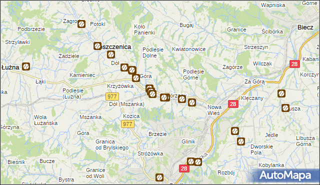 mapa Zagórzany gmina Gorlice, Zagórzany gmina Gorlice na mapie Targeo