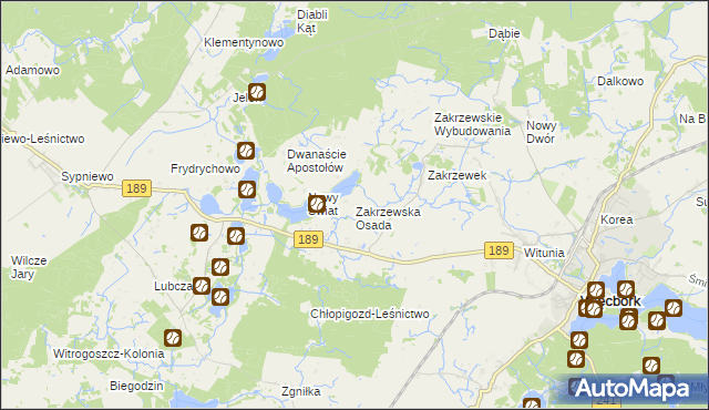 mapa Zakrzewska Osada, Zakrzewska Osada na mapie Targeo