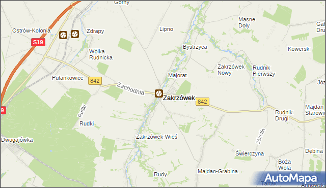 mapa Zakrzówek powiat kraśnicki, Zakrzówek powiat kraśnicki na mapie Targeo