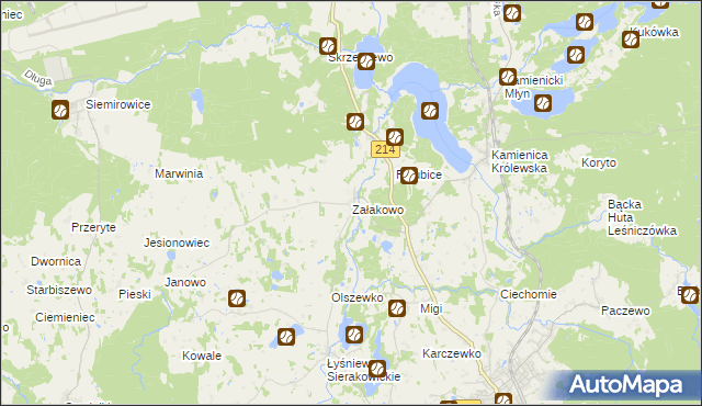 mapa Załakowo, Załakowo na mapie Targeo