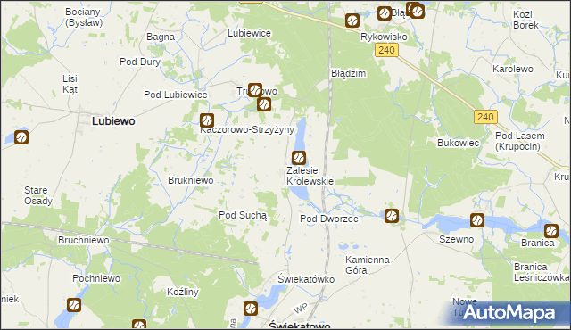 mapa Zalesie Królewskie, Zalesie Królewskie na mapie Targeo