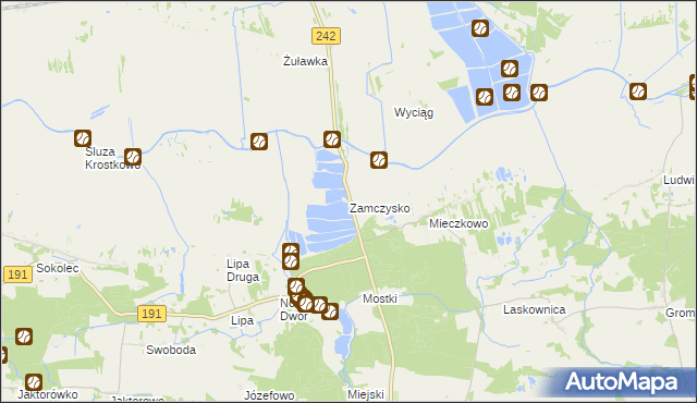 mapa Zamczysko gmina Gołańcz, Zamczysko gmina Gołańcz na mapie Targeo