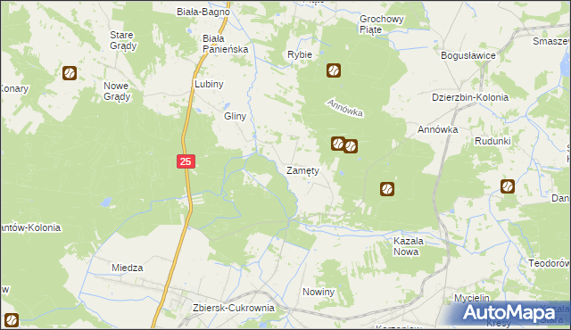 mapa Zamęty, Zamęty na mapie Targeo