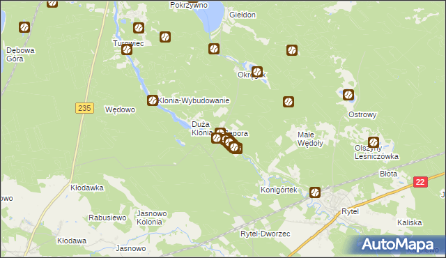 mapa Zapora, Zapora na mapie Targeo