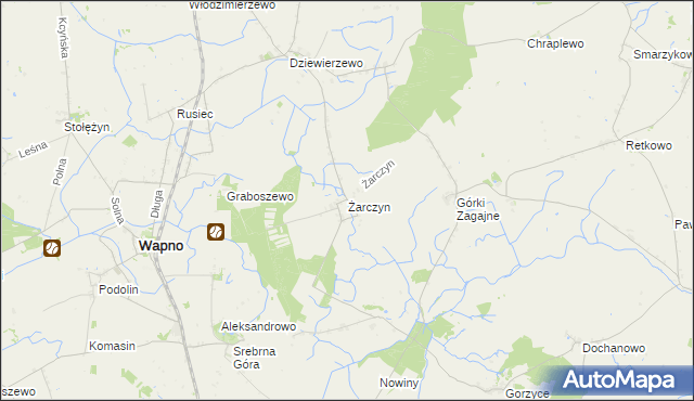 mapa Żarczyn gmina Kcynia, Żarczyn gmina Kcynia na mapie Targeo
