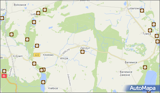 mapa Żarczyn gmina Widuchowa, Żarczyn gmina Widuchowa na mapie Targeo