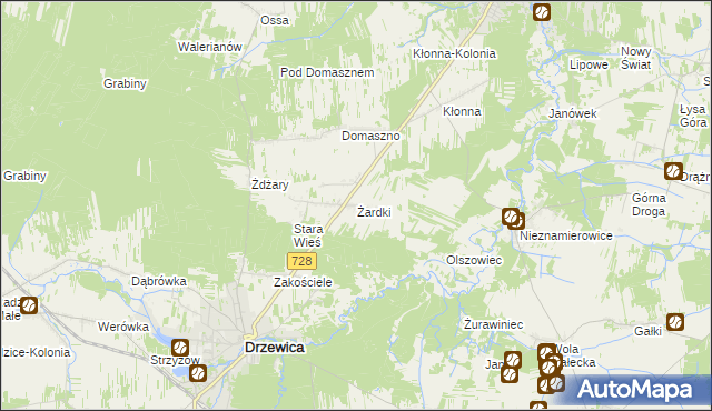 mapa Żardki, Żardki na mapie Targeo