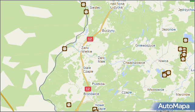 mapa Żarki Małe, Żarki Małe na mapie Targeo