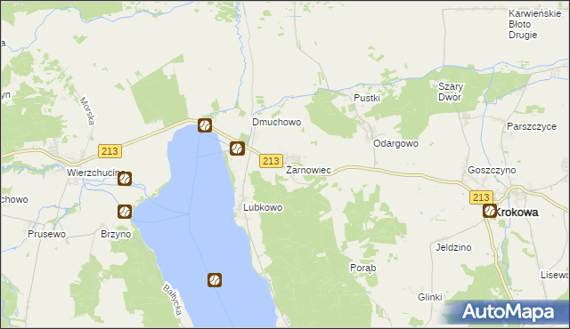 mapa Żarnowiec gmina Krokowa, Żarnowiec gmina Krokowa na mapie Targeo