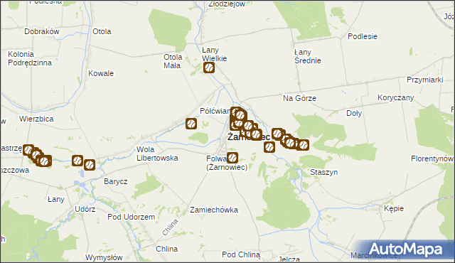 mapa Żarnowiec powiat zawierciański, Żarnowiec powiat zawierciański na mapie Targeo