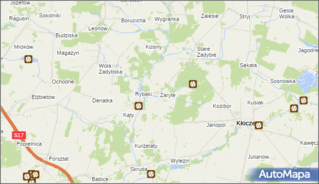 mapa Zaryte, Zaryte na mapie Targeo