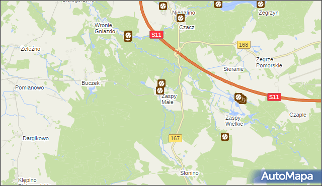 mapa Zaspy Małe, Zaspy Małe na mapie Targeo