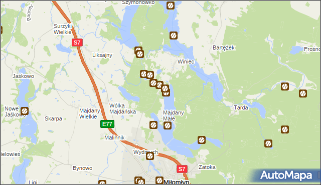 mapa Zatoka Leśna, Zatoka Leśna na mapie Targeo