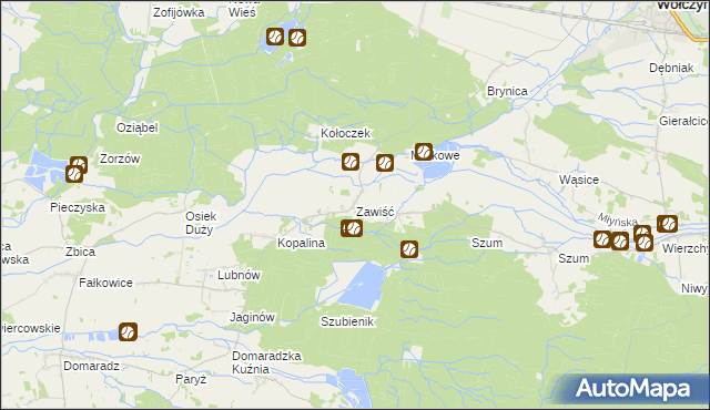 mapa Zawiść, Zawiść na mapie Targeo