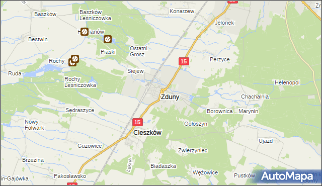 mapa Zduny powiat krotoszyński, Zduny powiat krotoszyński na mapie Targeo