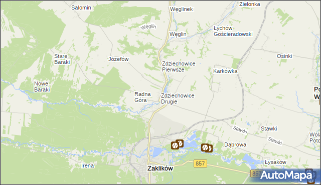 mapa Zdziechowice Drugie, Zdziechowice Drugie na mapie Targeo