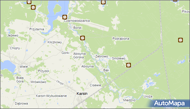 mapa Żebrowo, Żebrowo na mapie Targeo