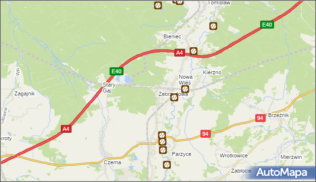 mapa Zebrzydowa, Zebrzydowa na mapie Targeo