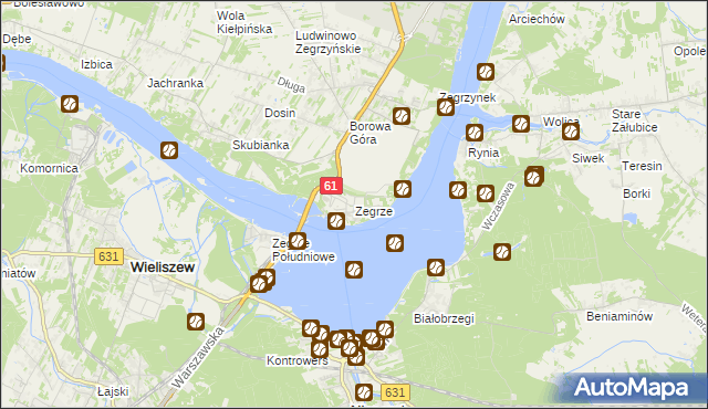 mapa Zegrze, Zegrze na mapie Targeo