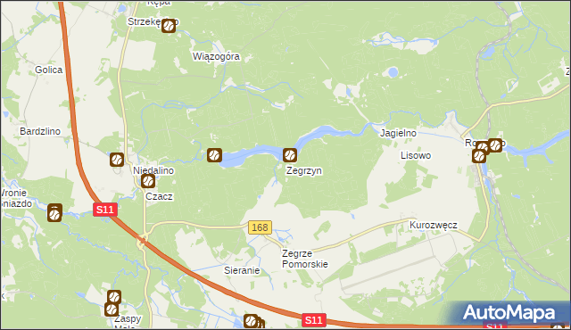 mapa Zegrzyn, Zegrzyn na mapie Targeo