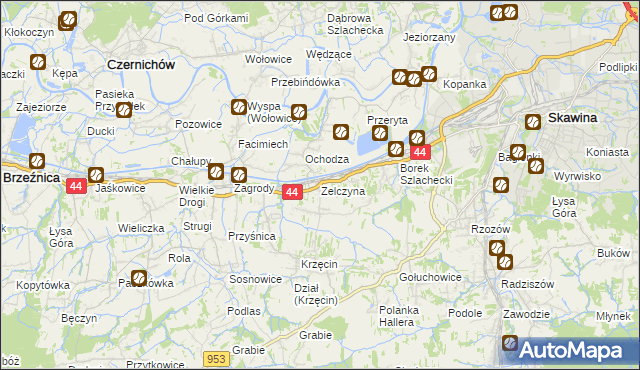 mapa Zelczyna, Zelczyna na mapie Targeo