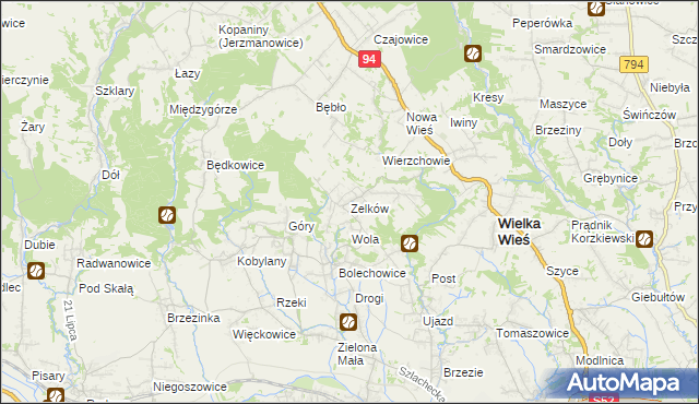 mapa Zelków, Zelków na mapie Targeo