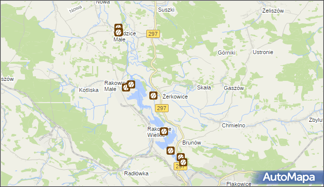 mapa Żerkowice gmina Lwówek Śląski, Żerkowice gmina Lwówek Śląski na mapie Targeo