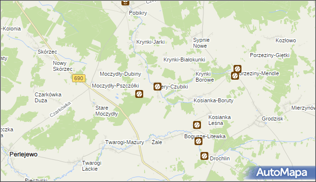 mapa Żery-Pilaki, Żery-Pilaki na mapie Targeo