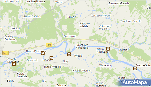 mapa Zgleczewo Panieńskie, Zgleczewo Panieńskie na mapie Targeo