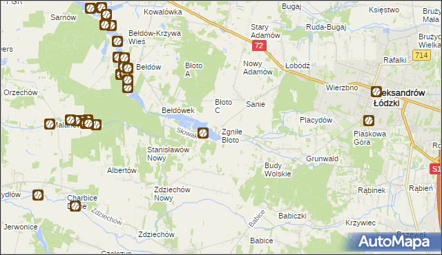 mapa Zgniłe Błoto, Zgniłe Błoto na mapie Targeo