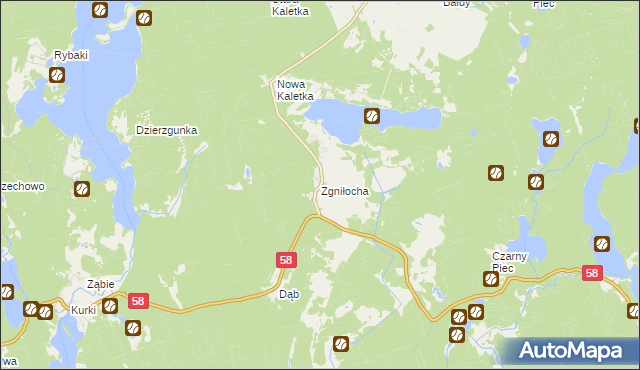 mapa Zgniłocha, Zgniłocha na mapie Targeo