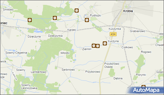 mapa Ziemlin, Ziemlin na mapie Targeo