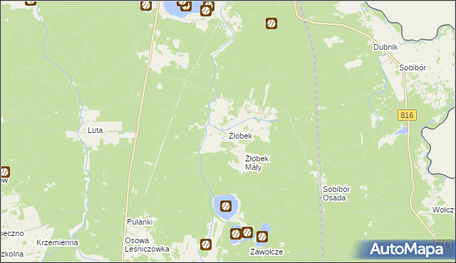 mapa Żłobek gmina Włodawa, Żłobek gmina Włodawa na mapie Targeo