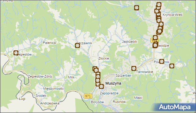 mapa Złockie, Złockie na mapie Targeo