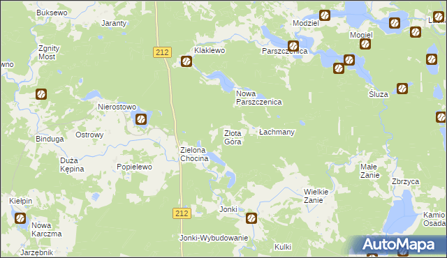 mapa Złota Góra gmina Konarzyny, Złota Góra gmina Konarzyny na mapie Targeo