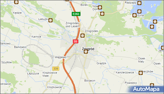 mapa Żmigród, Żmigród na mapie Targeo