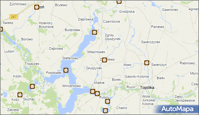 mapa Znaniewo, Znaniewo na mapie Targeo