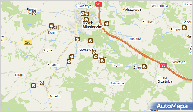 mapa Żuków gmina Nowe Miasteczko, Żuków gmina Nowe Miasteczko na mapie Targeo