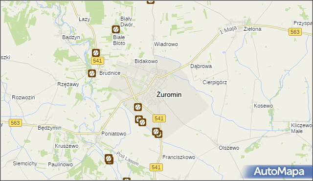 mapa Żuromin, Żuromin na mapie Targeo