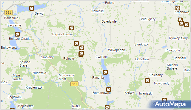 mapa Żwikiele, Żwikiele na mapie Targeo