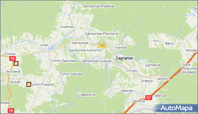 mapa Bartków gmina Zagnańsk, Bartków gmina Zagnańsk na mapie Targeo