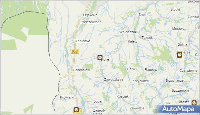 mapa Ciche gmina Czarny Dunajec, Ciche gmina Czarny Dunajec na mapie Targeo