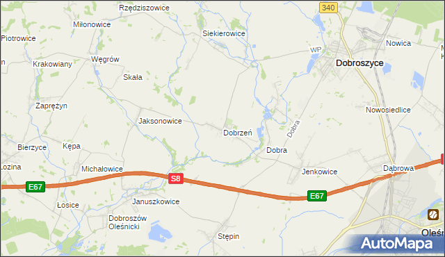 mapa Dobrzeń, Dobrzeń na mapie Targeo